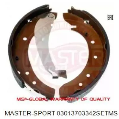 Задние барабанные колодки 03013703342SETMS Master-sport