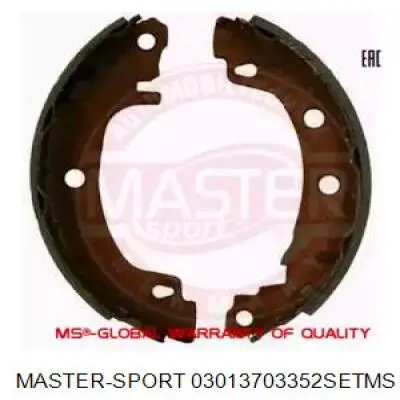 Задние барабанные колодки 03013703352SETMS Master-sport