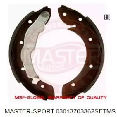 Задние барабанные колодки 03013703362SETMS Master-sport