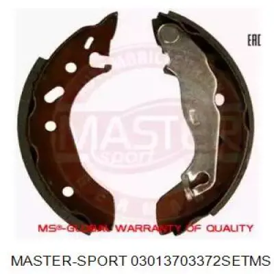 Задние барабанные колодки 03013703372SETMS Master-sport