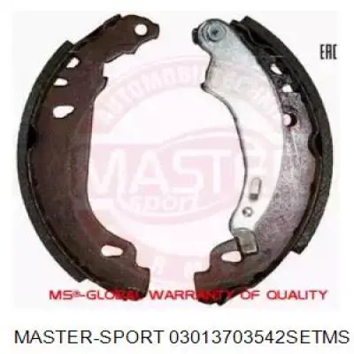 03013703542-SET-MS Master-sport задние барабанные колодки