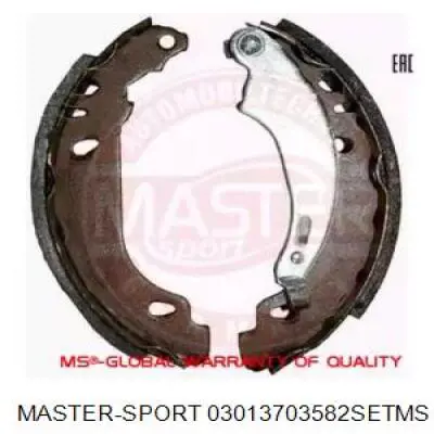 Задние барабанные колодки 03013703582SETMS Master-sport