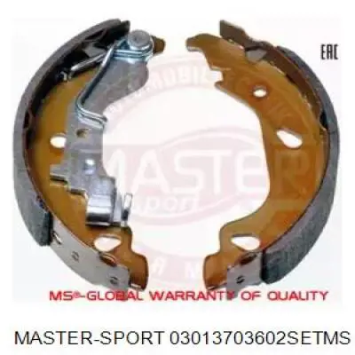 Задние барабанные колодки 03013703602SETMS Master-sport