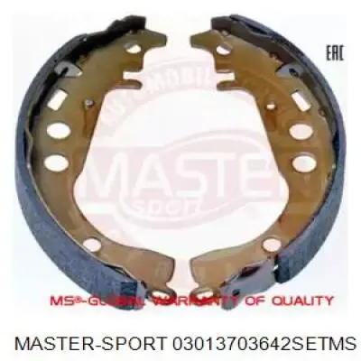 Задние барабанные колодки 03013703642SETMS Master-sport