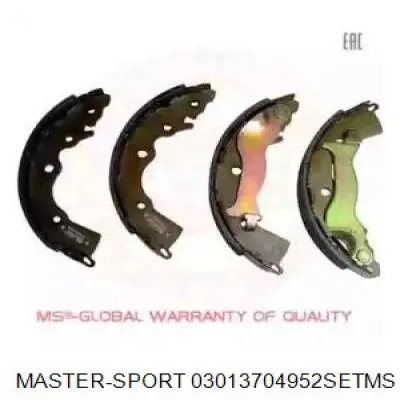 Задние барабанные колодки 03013704952SETMS Master-sport