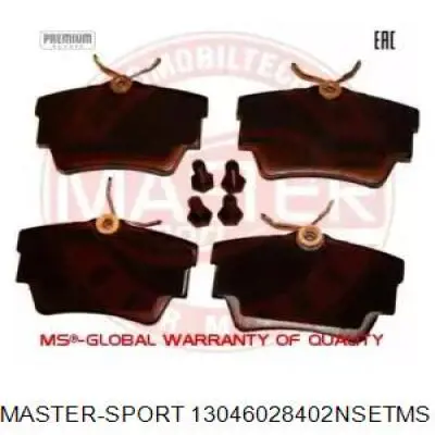 Задние тормозные колодки 13046028402NSETMS Master-sport