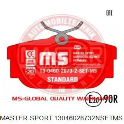 Задние тормозные колодки 13046028732NSETMS Master-sport