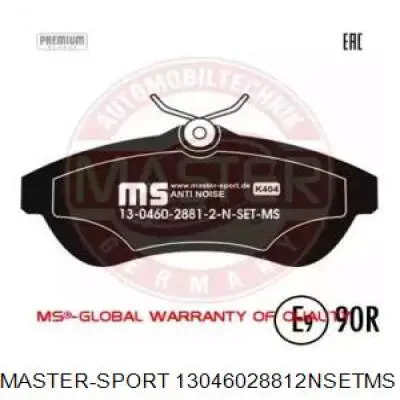 Передние тормозные колодки 13046028812NSETMS Master-sport