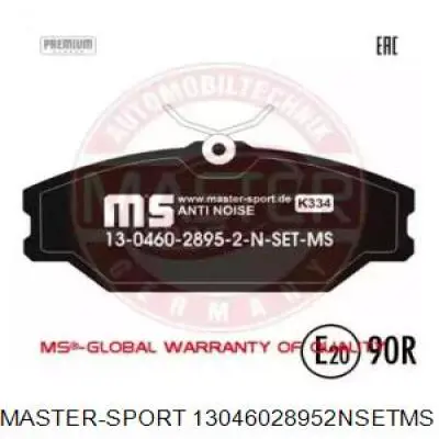 Передние тормозные колодки 13046028952NSETMS Master-sport