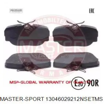 13046029212N-SET-MS Master-sport передние тормозные колодки