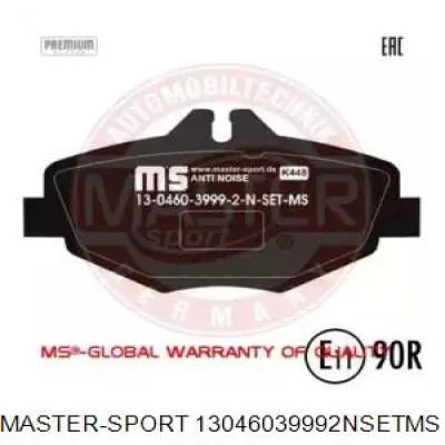 Передние тормозные колодки 13046039992NSETMS Master-sport