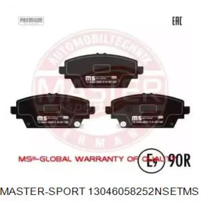 Передние тормозные колодки 13046058252NSETMS Master-sport