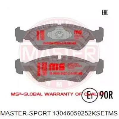 Передние тормозные колодки 13046059252KSETMS Master-sport