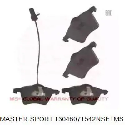 13046071542NSETMS Master-sport колодки тормозные передние дисковые