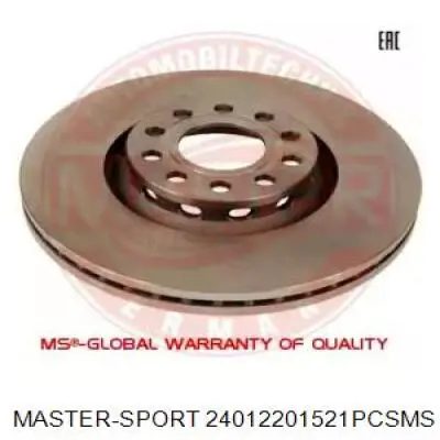 24012201521PCSMS Master-sport Диск тормозной передний