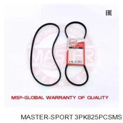 Ремень генератора 3PK825PCSMS Master-sport