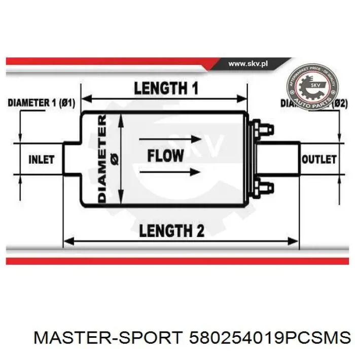 580254019PCSMS Master-sport Топливный насос электрический погружной
