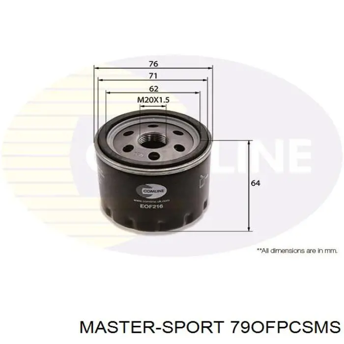 Масляный фильтр 79OFPCSMS Master-sport