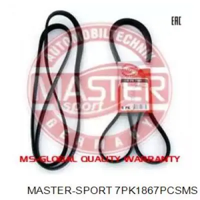 Ремень генератора 7PK1867PCSMS Master-sport