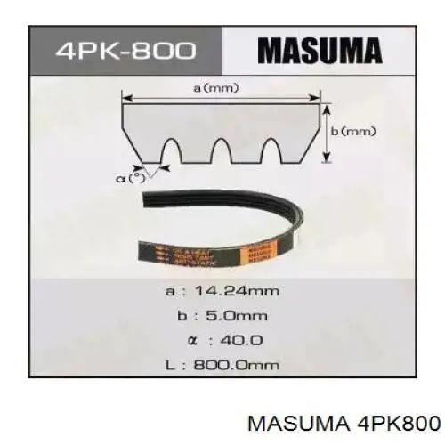 4PK800 Masuma ремень генератора