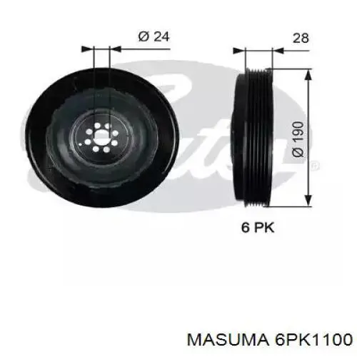 6PK1100 Masuma ремень генератора