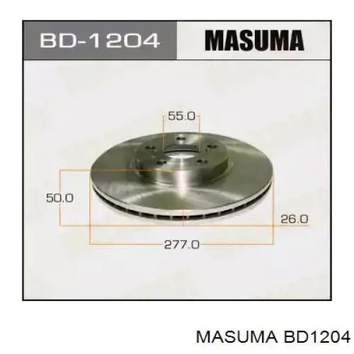 BD1204 Masuma диск тормозной передний