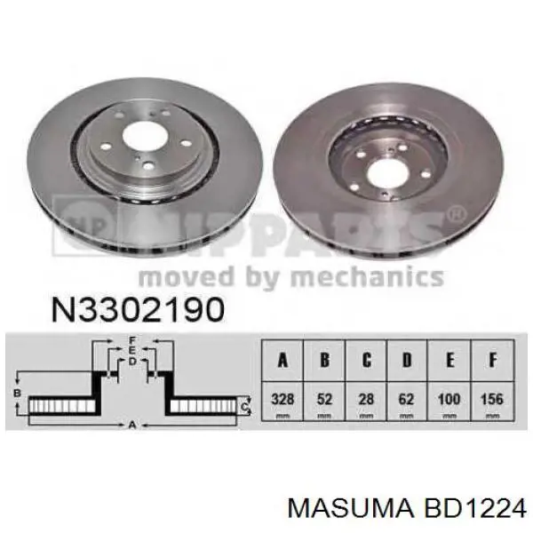 Купить BD1224 Masuma Ротор тормозной