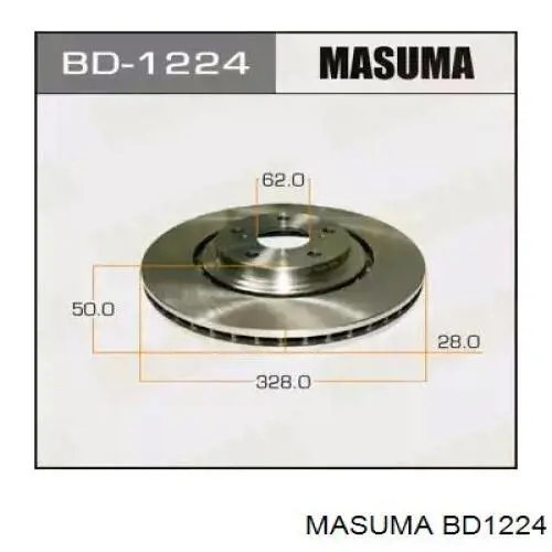 Диск тормозной передний Masuma BD1224