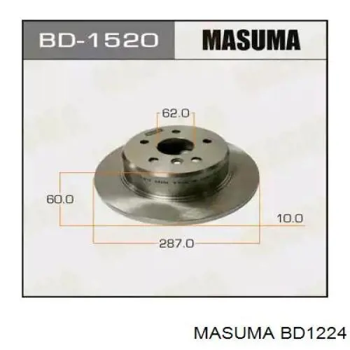 Тормоз дисковый передний Masuma BD1224 цена, от 59.04 USD