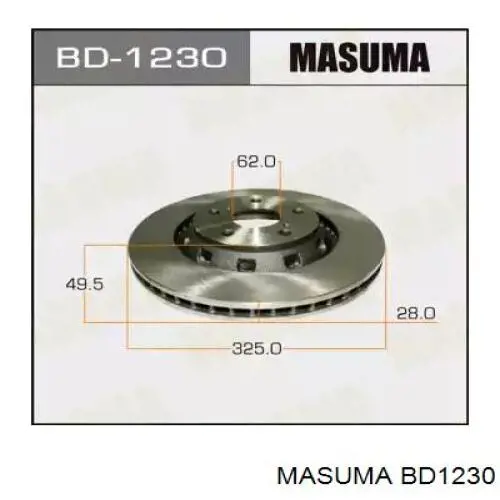 Диск тормозной передний Masuma BD1230