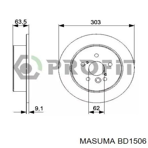 Купить BD1506 Masuma Диск тормозной задний