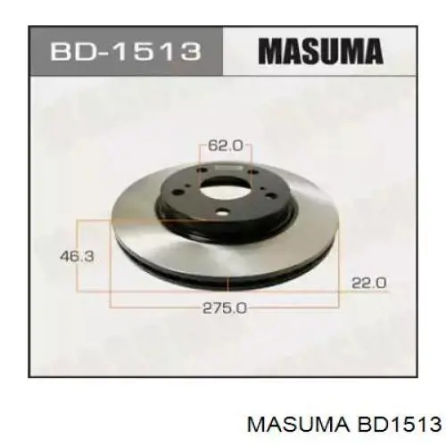 Диск тормозной передний Masuma BD1513