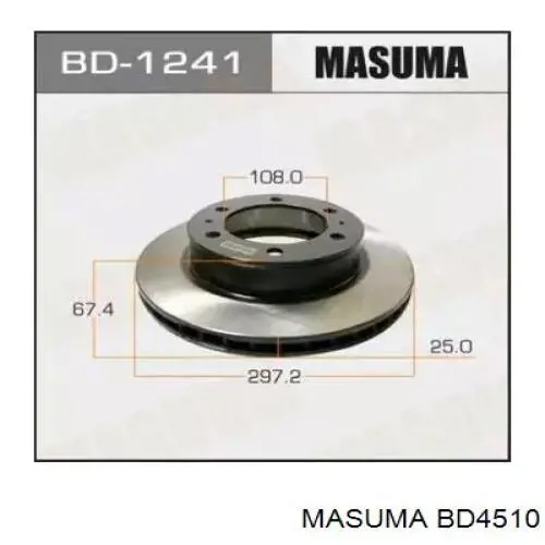 Диск тормозной передний Masuma BD4510