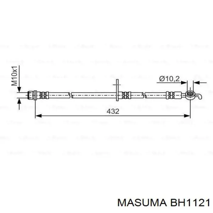 Tubo flexible de frenos delantero derecho BH1121 Masuma