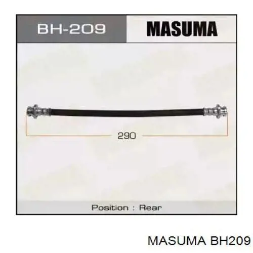 BH209 Masuma шланг тормозной задний