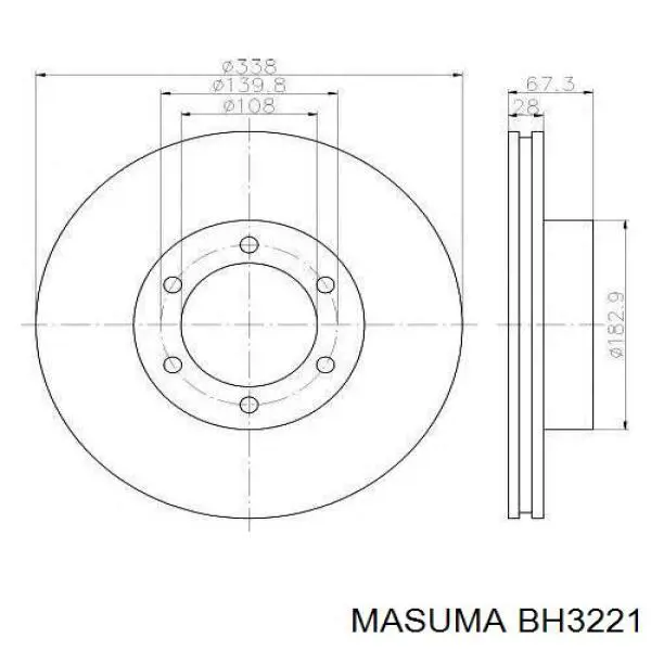 Шланг тормозной задний правый Masuma BH3221