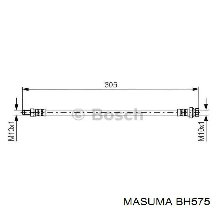 Задний тормозной шланг BH575 Masuma