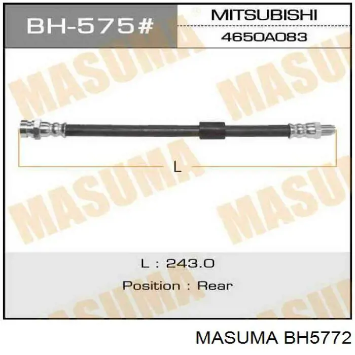 BH5772 Masuma шланг тормозной передний левый