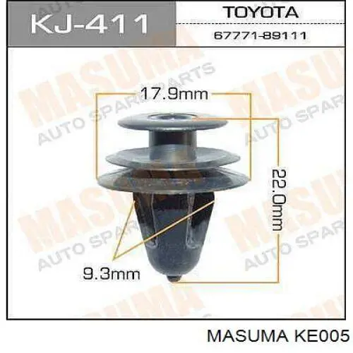 Пистон (клип) крепления молдинга двери Masuma KE005 цена, от 0.67 USD