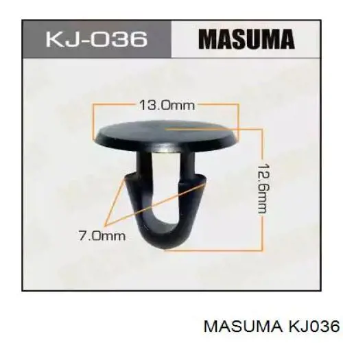Пистон (клип) крепления подкрылка переднего крыла Masuma KJ036