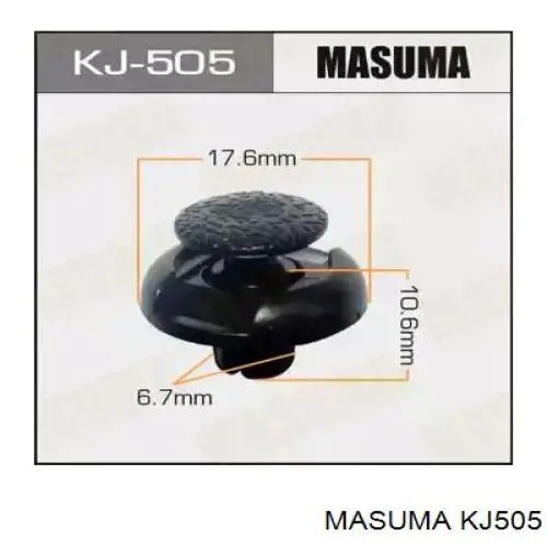 KJ505 Masuma cápsula (prendedor de fixação do forro do pára-choque do pára-lama dianteiro)