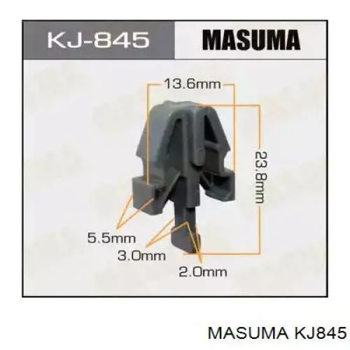 Пистон (клип) крепления решетки радиатора к панели KJ845 Masuma