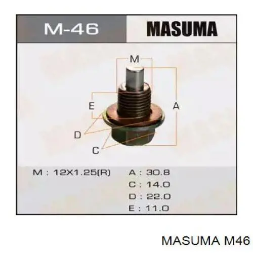 M46 Masuma пробка поддона двигателя