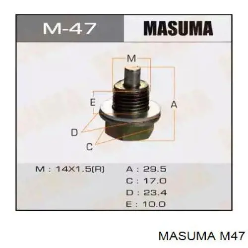 M47 Masuma пробка поддона двигателя