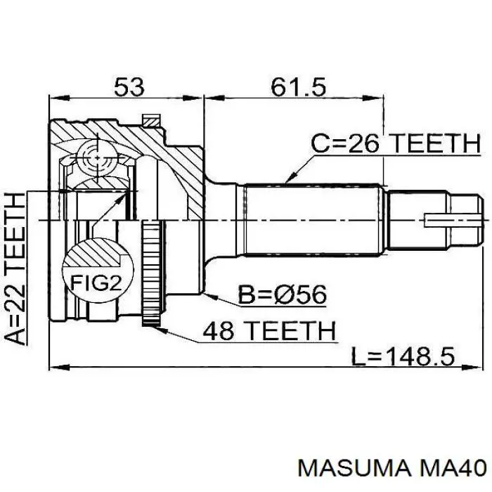 ШРУС наружный передний Masuma MA40
