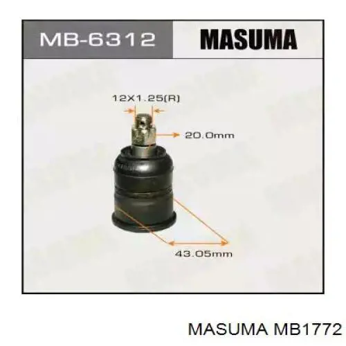 MB1772 Masuma Палец шаровой нижний