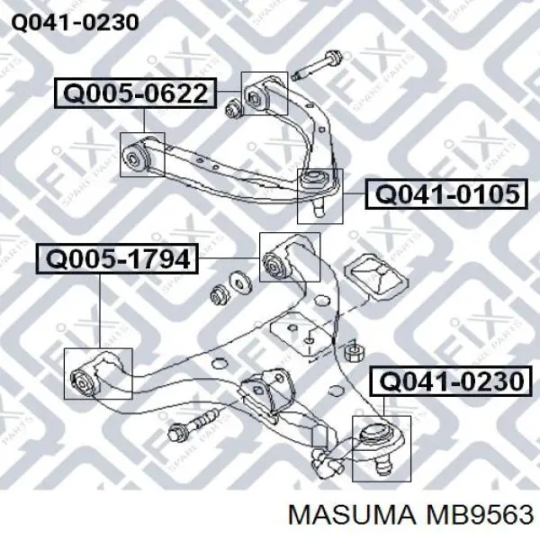 Верхний правый рычаг задней подвески MB9563 Masuma