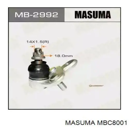MBC8001 Masuma Палец шаровой нижний