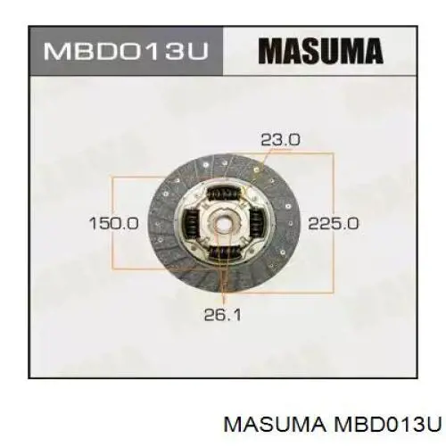 Диск сцепления MBD013U Masuma