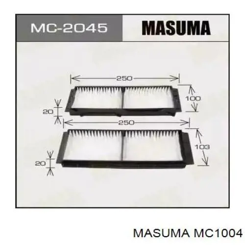 Фильтр воздушный отопителя Masuma MC1004 цена, от 6.57 USD